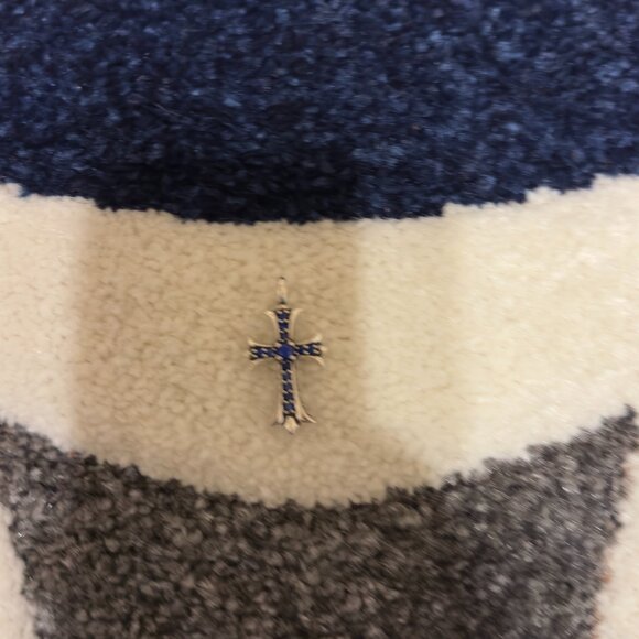 Chrome Hearts Cross With Blue Stones pendant - Picture 1 of 2